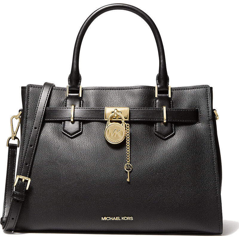 Michael Kors Hamilton Medium Leather Satchel Black