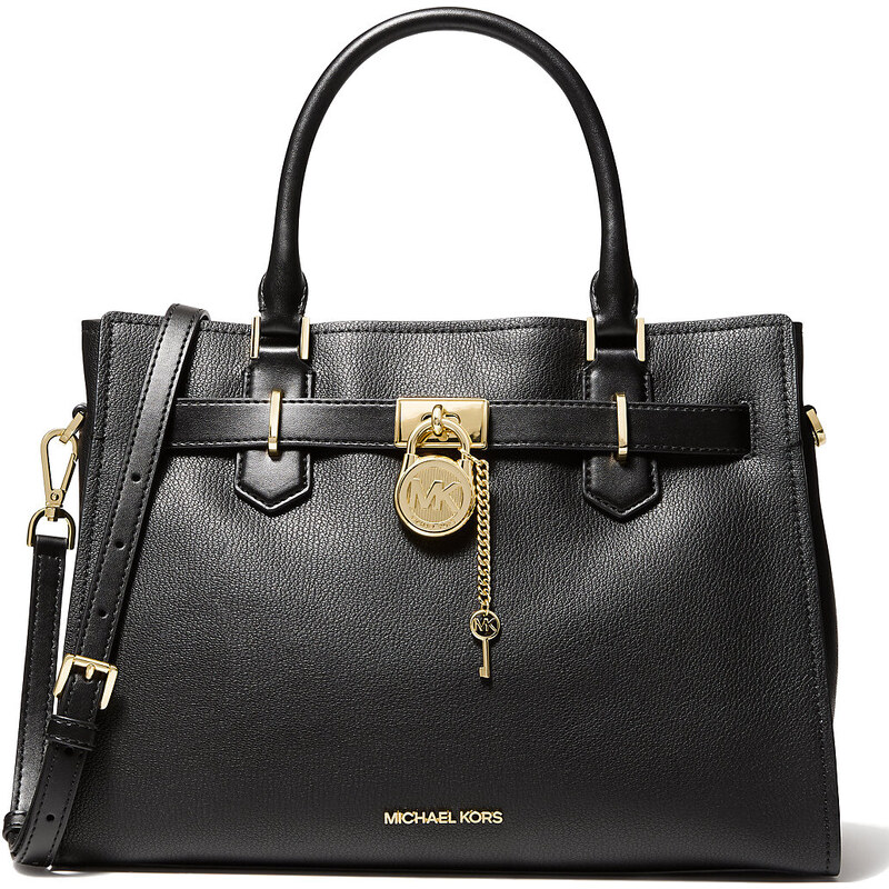 Michael Kors Hamilton Medium Leather Satchel Black