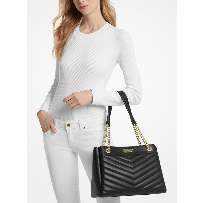 Michael Kors Whitney Medium Quilted Tote Bag Black