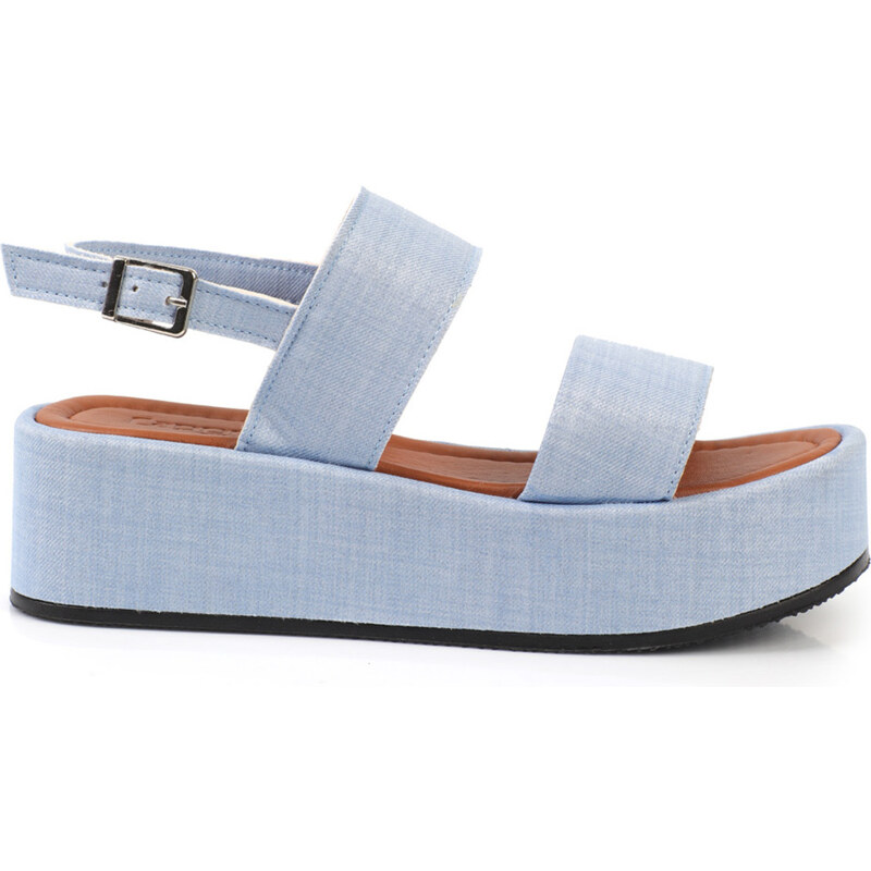 Capone Outfitters Denim Jeans Wedge Heeled Women's Sandals