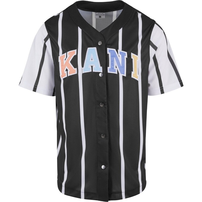 Karl Kani Košile KM241-040-2 světlemodrá / pastelově oranžová /