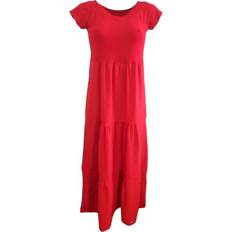 Modestia Dlouhé červené kaskádové šaty