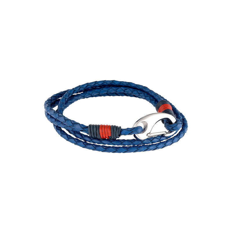 Tommy Hilfiger Modrý kožený náramek TH2700536