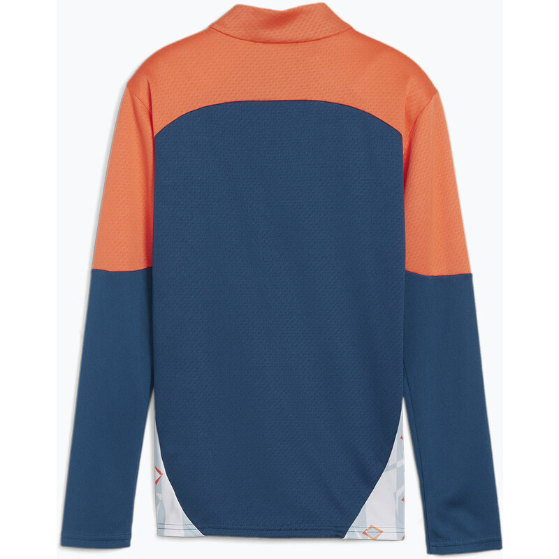 PUMA Neymar JR Creativity 1/4 Zip Top dětská fotbalová mikina ocean tropic/hot heat