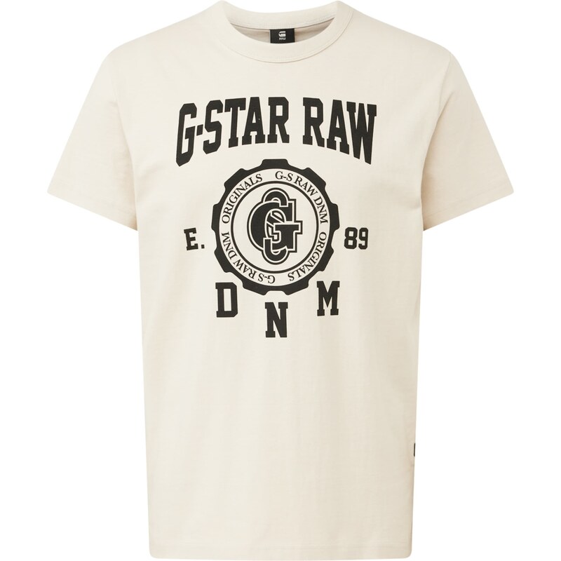 G-STAR Tričko Collegic světle béžová / černá