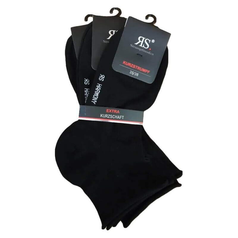 Unisex zdravotní kotníkové ruličkové ponožky extra volný lem RS černá 35-38