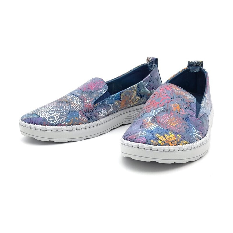 Dámská kožená mokasína 016 530 denim Iberius multicolor 91594539