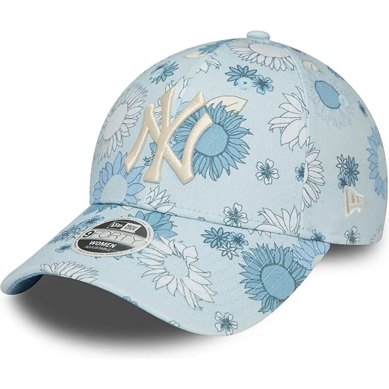 New Era New York Yankees Womens Floral All Over Print Blue 9FORTY Adjustable Cap 60435004