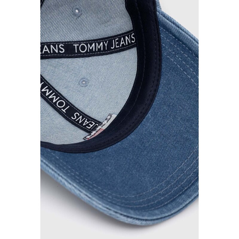 Džínová baseballová čepice Tommy Jeans s aplikací, AM0AM12336
