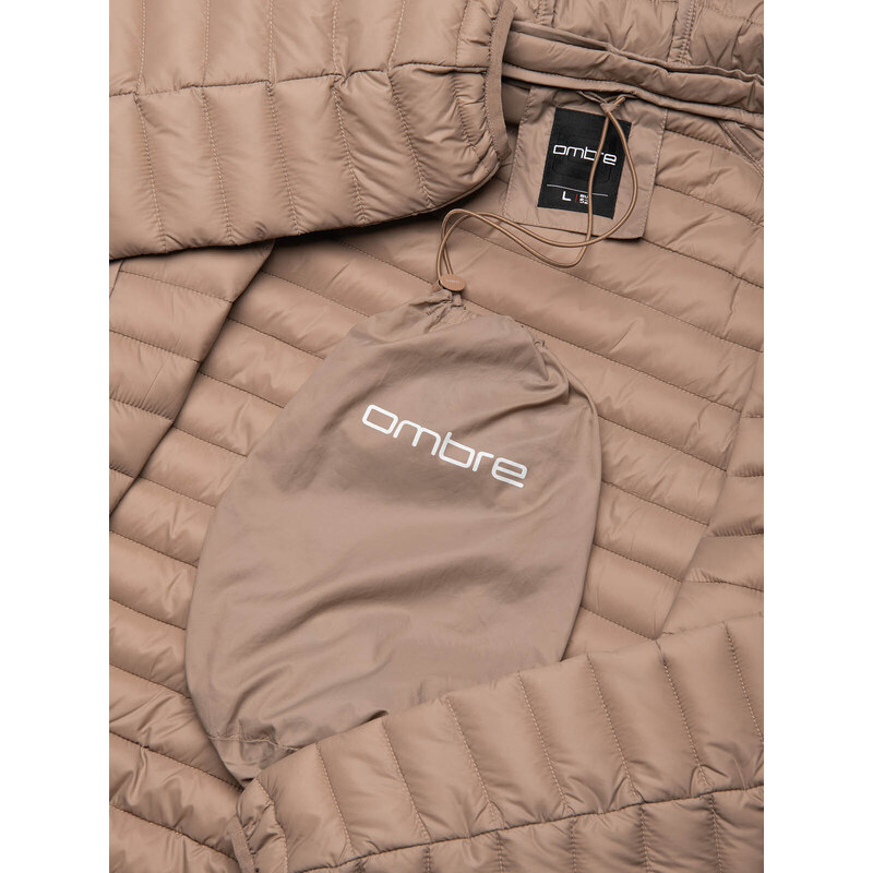 Ombre Clothing Pánská bunda bomber se saténovým povrchem a kontrastními žebrovanými lemy - černá V1 OM-JALP-22FW-007