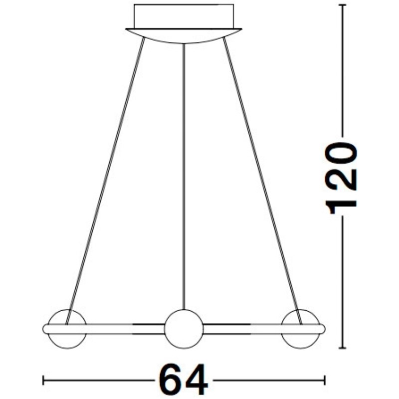 Černé závěsné LED světlo Nova Luce Celia 64 cm