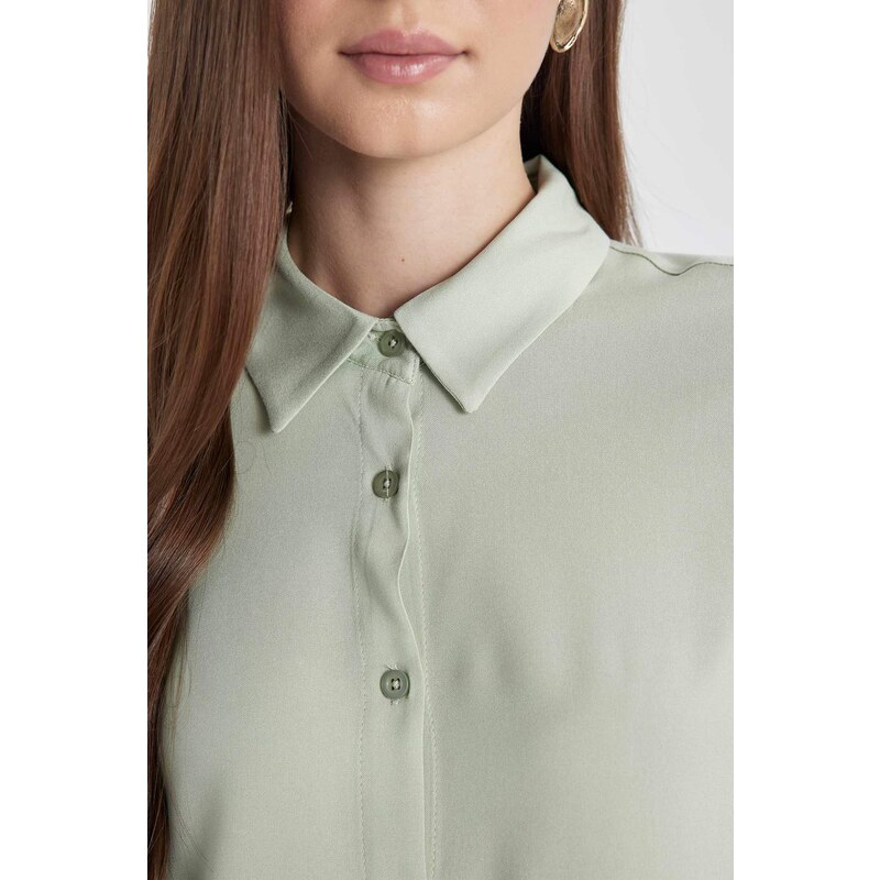 DEFACTO Regular Fit Shirt Collar Long Sleeve Tunic