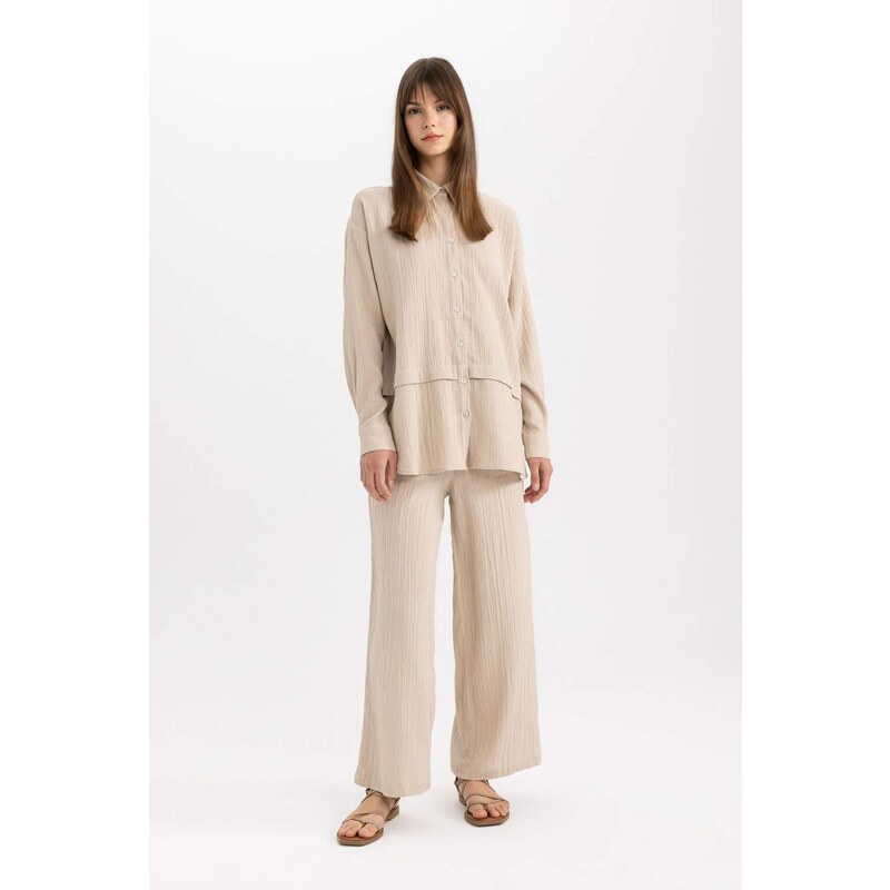 DEFACTO Relax Fit Muslin Long Sleeve Tunic