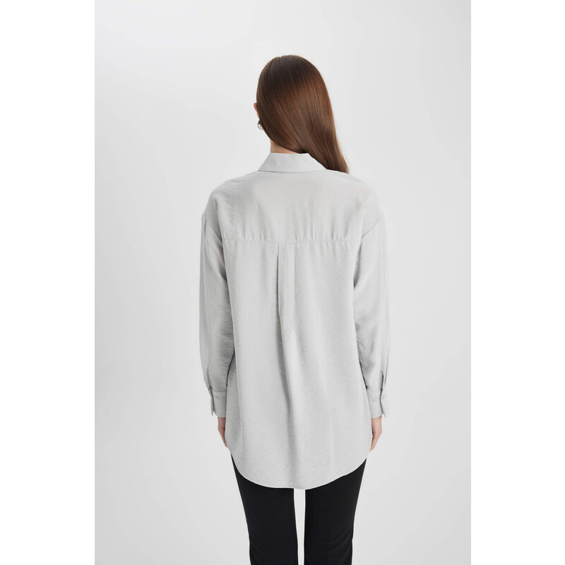 DEFACTO Relax Fit Shirt Collar Long Sleeve Tunic