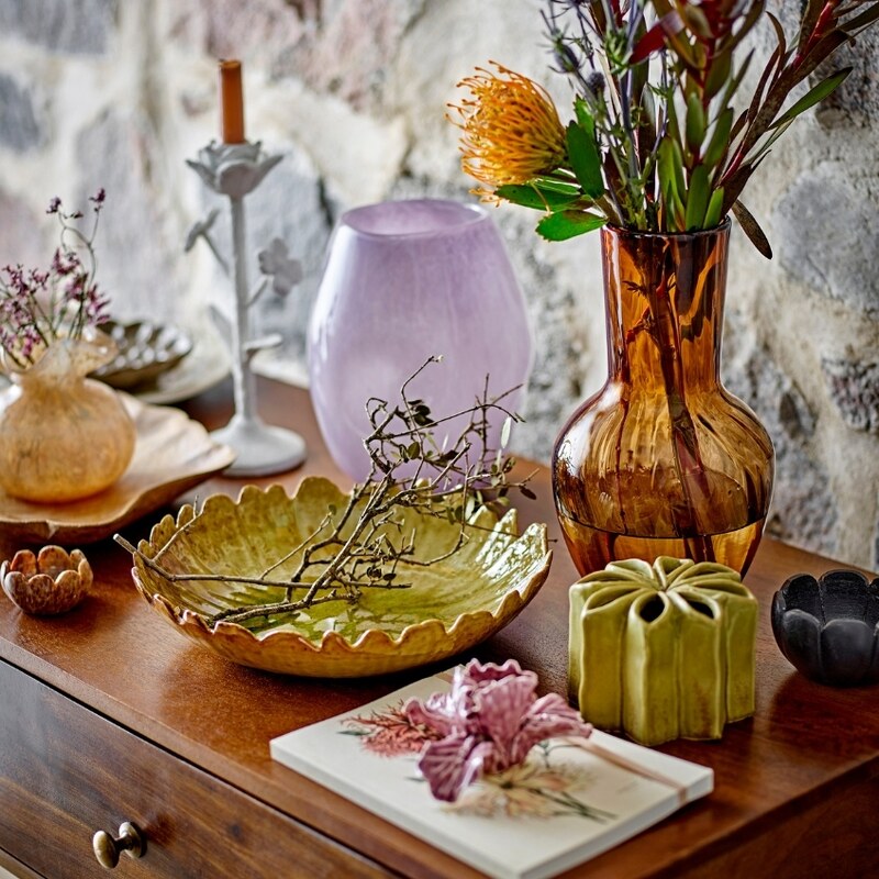 Fialová skleněná váza Bloomingville Lilac 22 cm