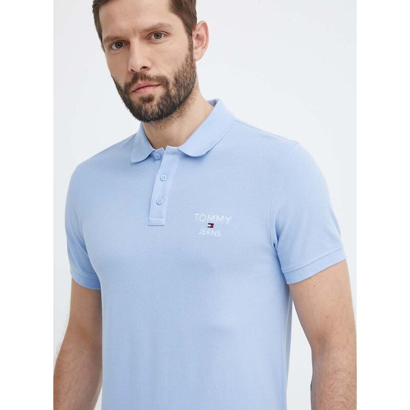 Bavlněné polo tričko Tommy Jeans s aplikací, DM0DM18927