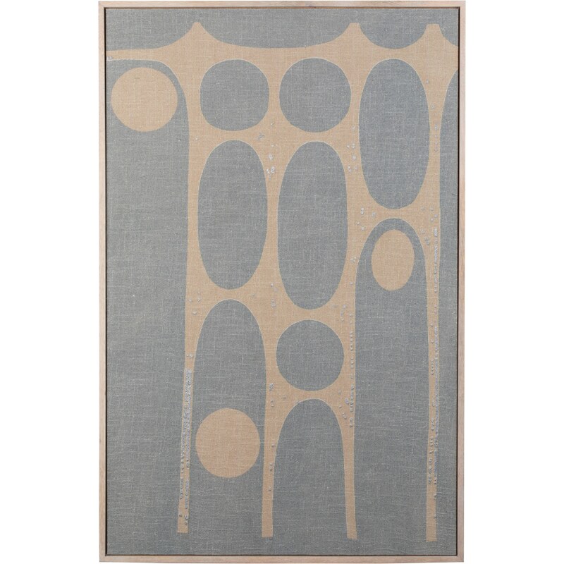 Béžovo-modrý abstraktní obraz ZUIVER GALAXY 104 x 48 cm