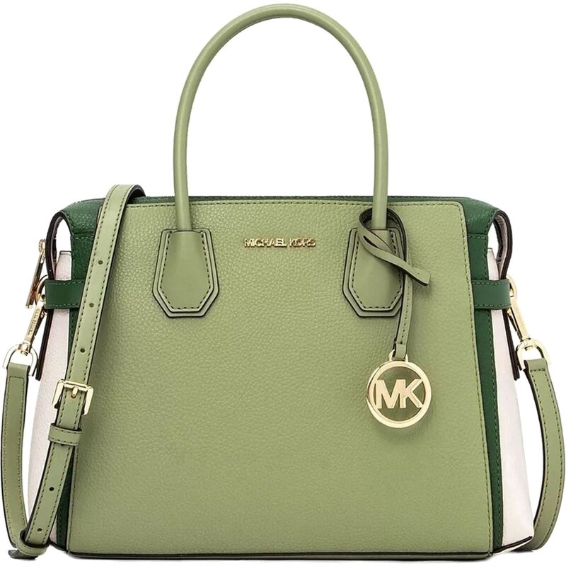 Michael Kors Mercer medium belted kožená kabeka zelená multi