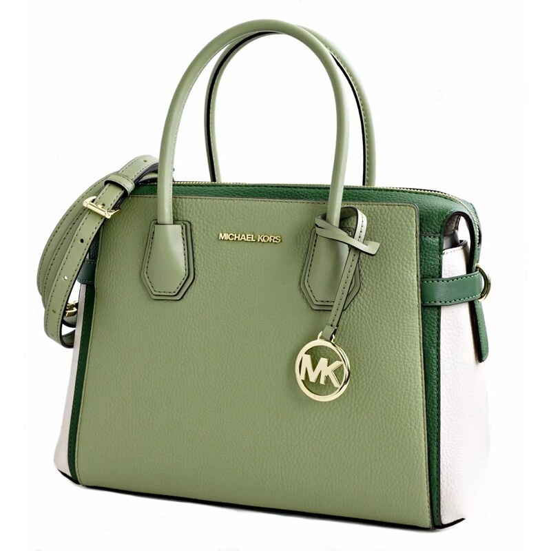 Michael Kors Mercer medium belted kožená kabeka zelená multi