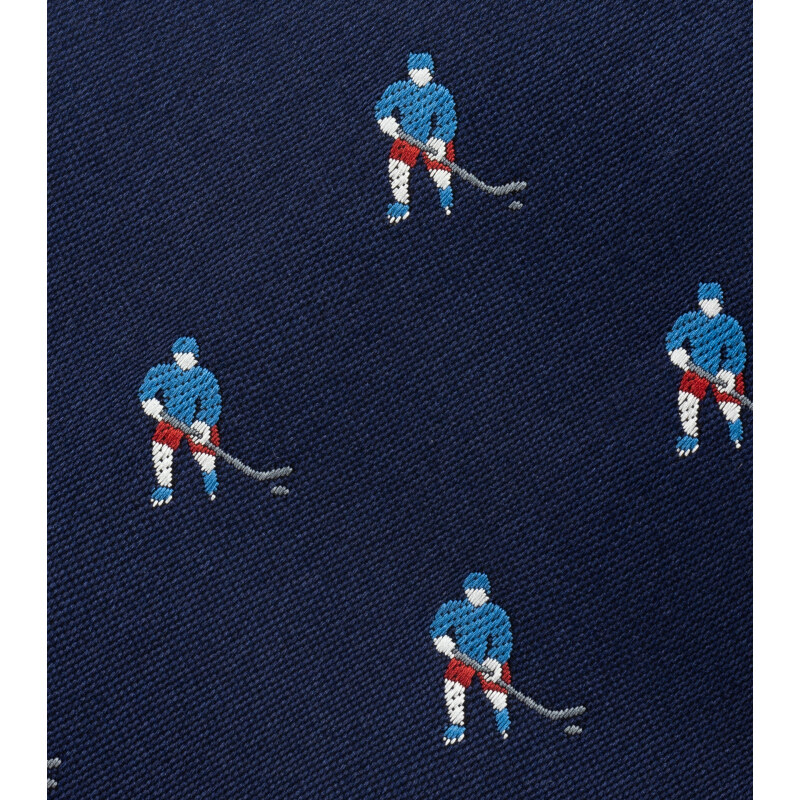 BUBIBUBI Tmavomodrá kravata hokej