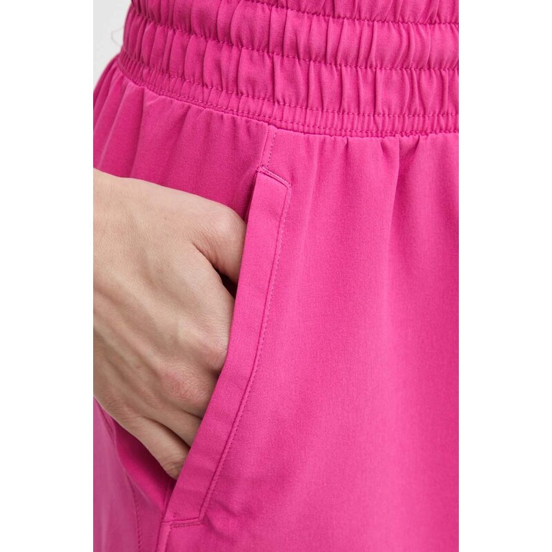 Tréninkové šortky Under Armour Flex růžová barva, hladké, high waist, 1376933