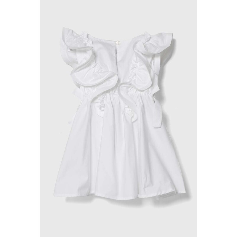 Dětské bavlněné šaty Pinko Up bílá barva, mini