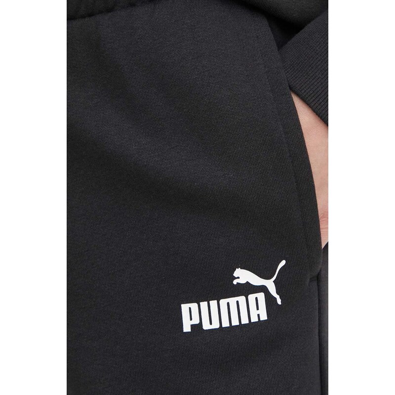 Tepláky Puma černá barva, s potiskem, 678744