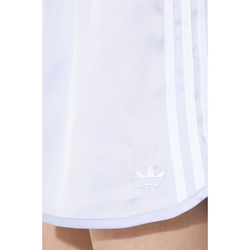 Kraťasy adidas Originals dámské, fialová barva, s aplikací, high waist, IP0711