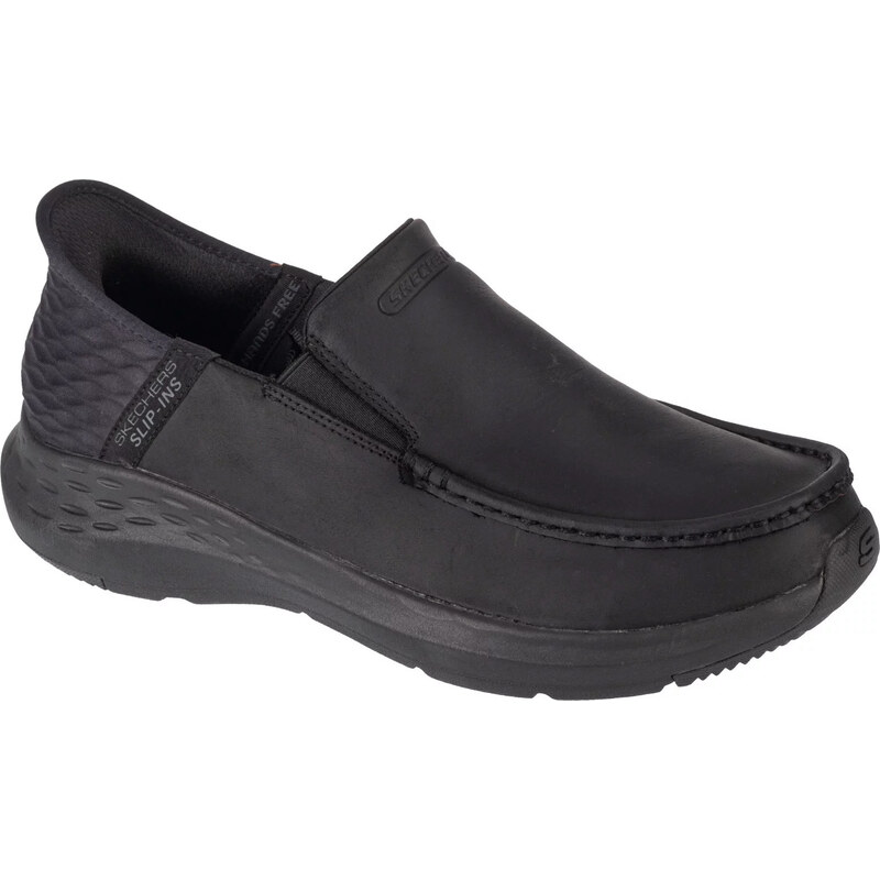 Černé kožené slip-on tenisky Skechers Parson - Oswin Černá