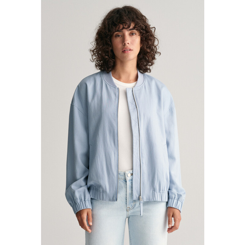 BUNDA GANT LINEN BLEND BOMBER JACKET modrá S