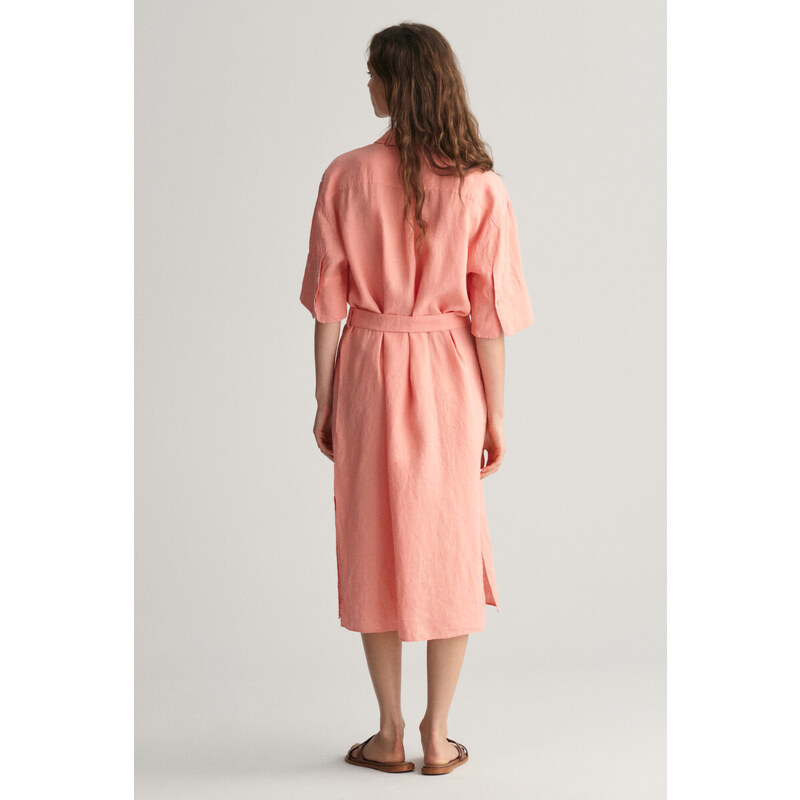 ŠATY GANT REL LINEN SS SHIRT DRESS růžová 32