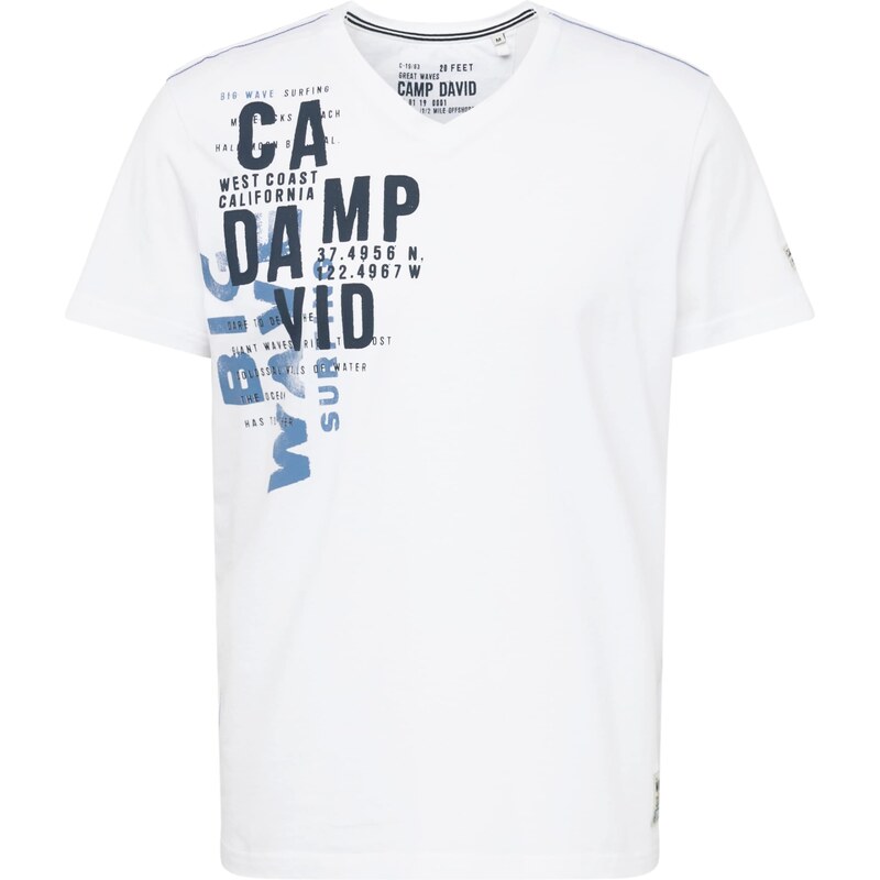 CAMP DAVID Tričko chladná modrá / černá / bílá