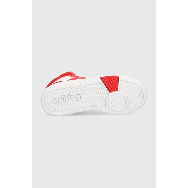 Dětské sneakers boty adidas Originals HOOPS 3.0 MID K červená barva