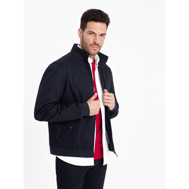 Ombre Men's quilted bagged jacket - navy blue