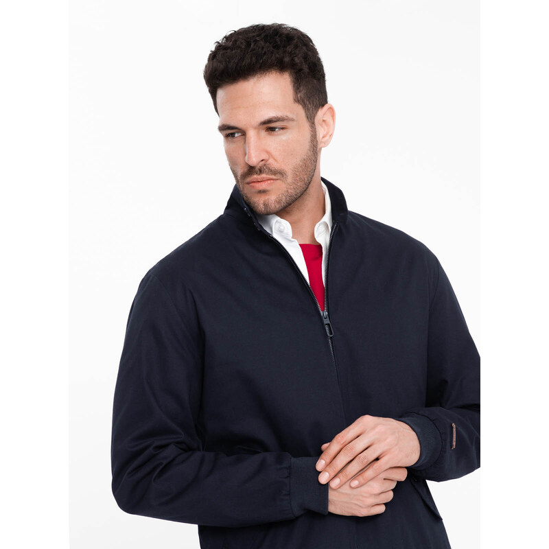 Ombre Men's quilted bagged jacket - navy blue