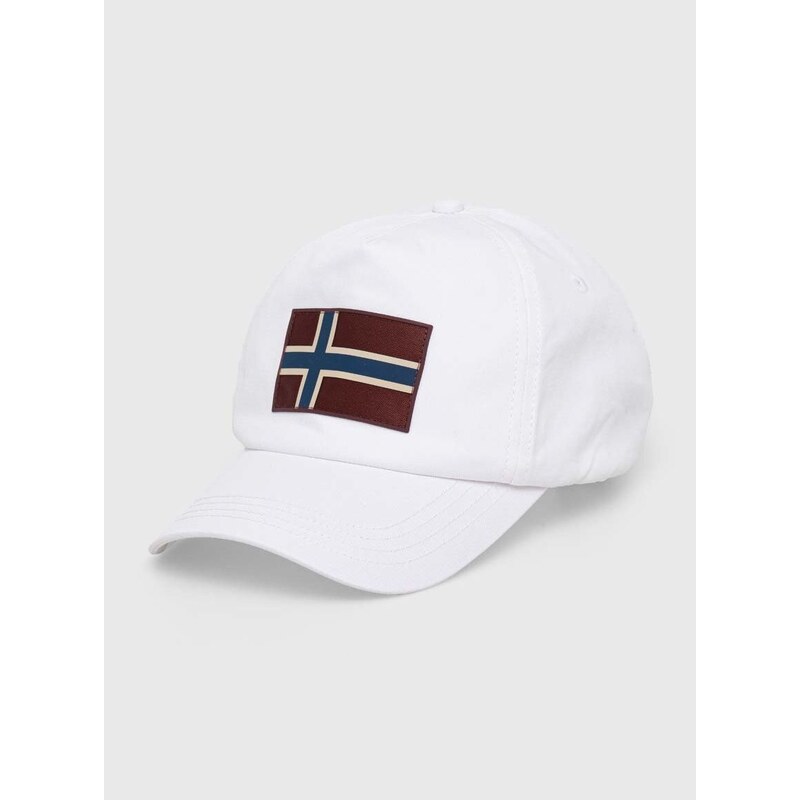 Bavlněná baseballová čepice Napapijri Falis 2 bílá barva, s aplikací, NP0A4HNA0021