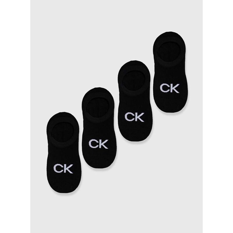 Ponožky Calvin Klein 4-pack dámské, černá barva, 701220509