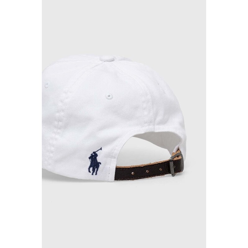 Bavlněná baseballová čepice Polo Ralph Lauren bílá barva, s aplikací, 211949924