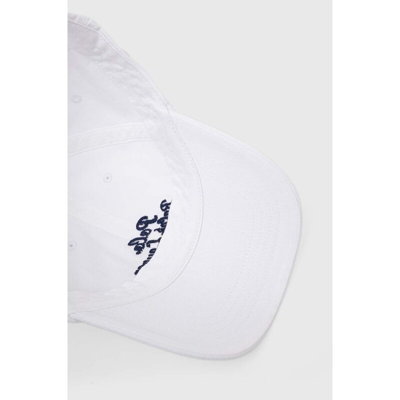 Bavlněná baseballová čepice Polo Ralph Lauren bílá barva, s aplikací, 211949924