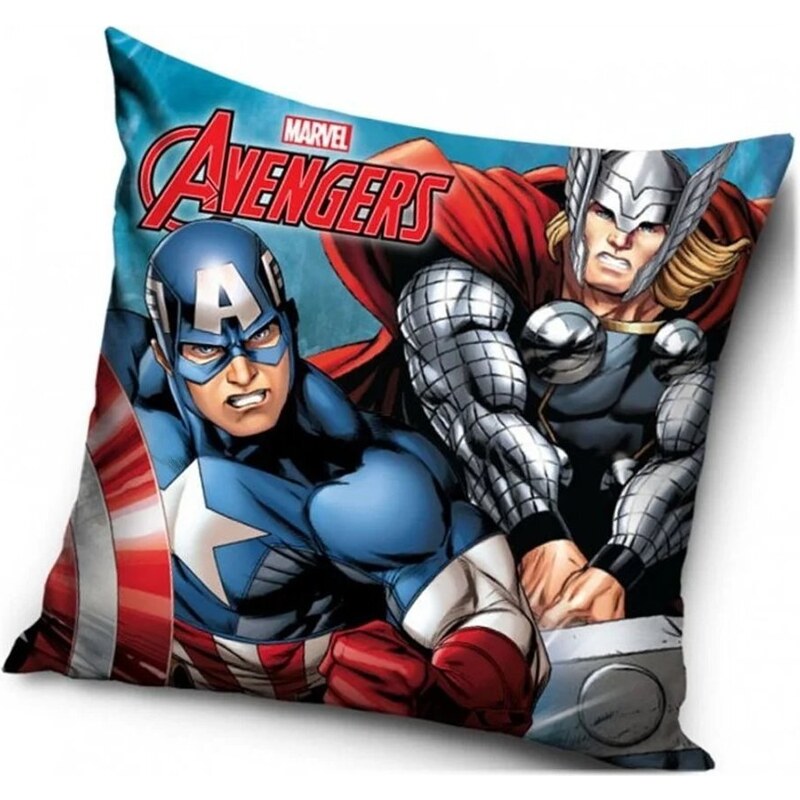 Carbotex Povlak na polštář Avengers - motiv Kapitán Amerika a Thor - 40 x 40 cm