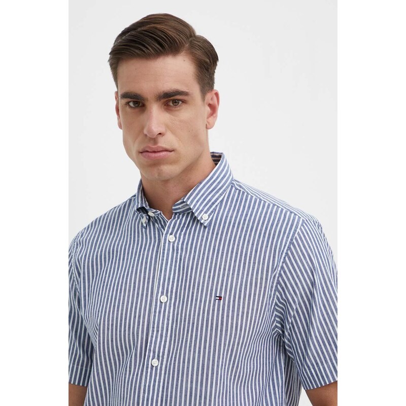 Košile z kašmírové směsi Tommy Hilfiger regular, s límečkem button-down