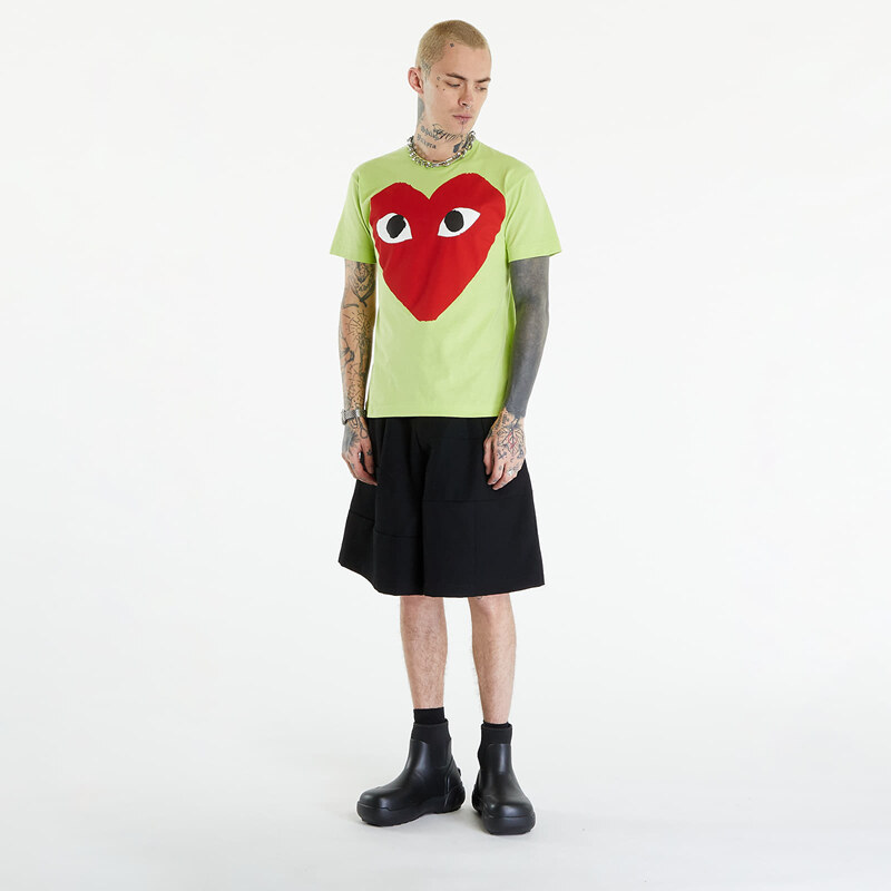 Comme des Garçons PLAY Short Sleeve Logo Print T-Shirt UNISEX Green