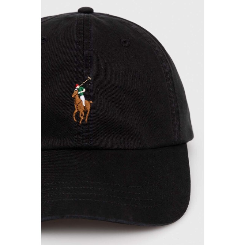 Kšiltovka Polo Ralph Lauren černá barva, hladká