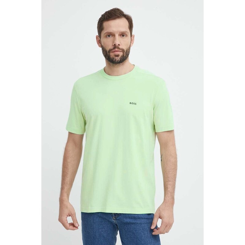 Tričko Boss Green zelená barva, s potiskem