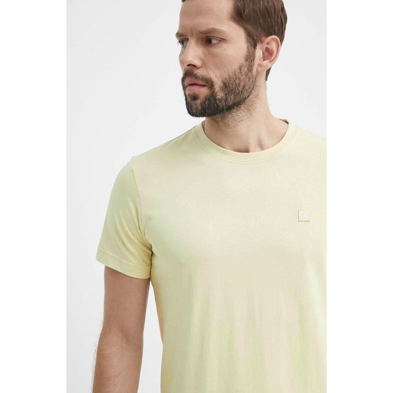 Bavlněné tričko Calvin Klein Jeans zelená barva, J30J325268