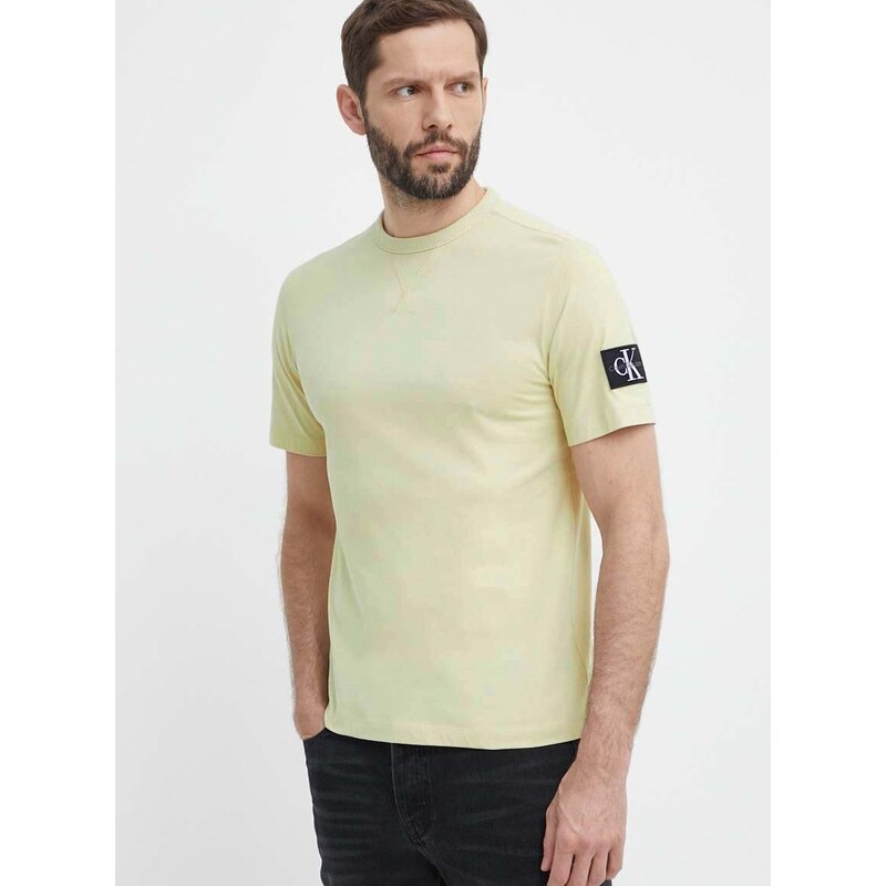 Bavlněné tričko Calvin Klein Jeans zelená barva, J30J323484