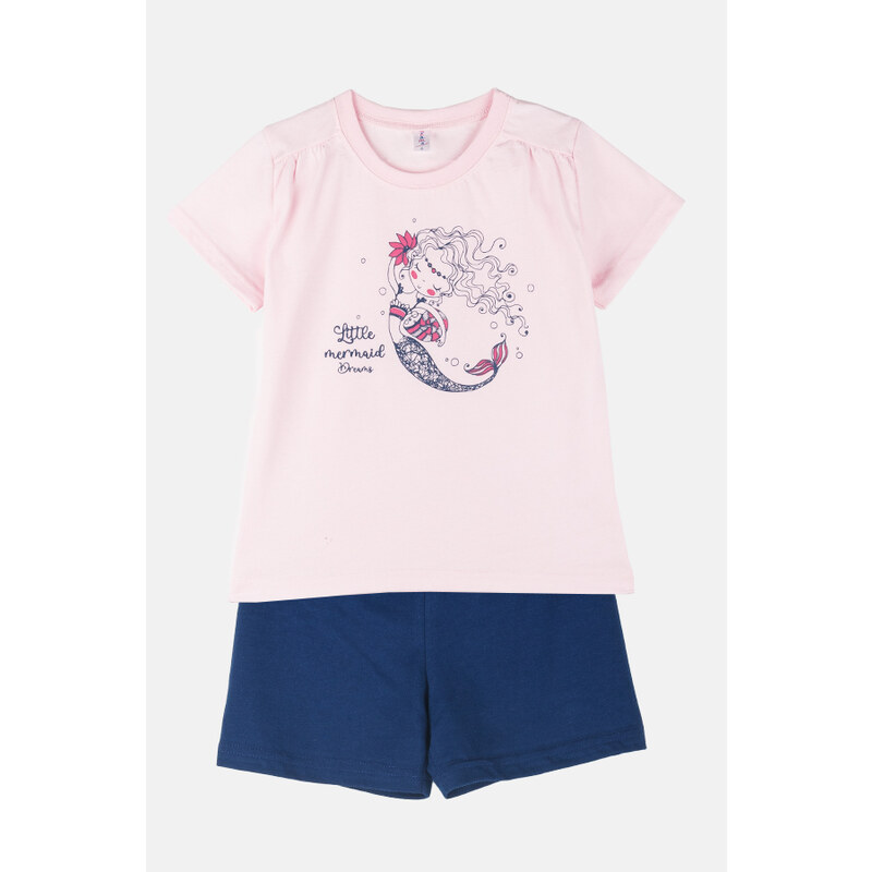 JOYCE Dívčí bavlněné pyžamo "MERMAID"/Růžová