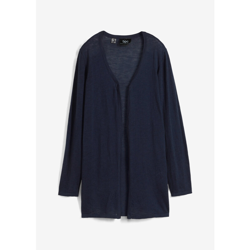 bonprix Bavlněný pletený kabátek, lehký materiál Modrá