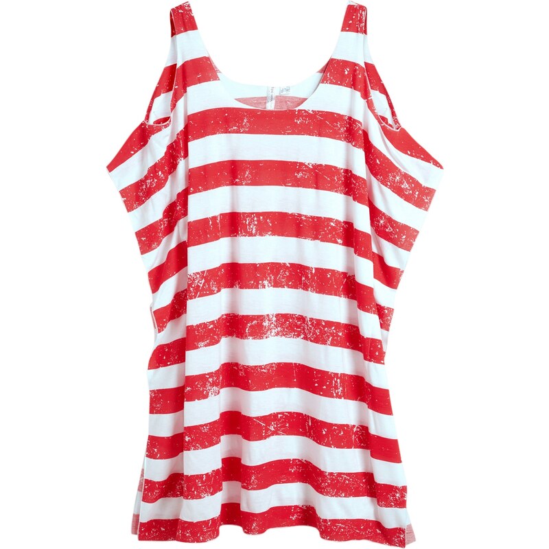 bonprix Plážové šaty s průstřihy Červená