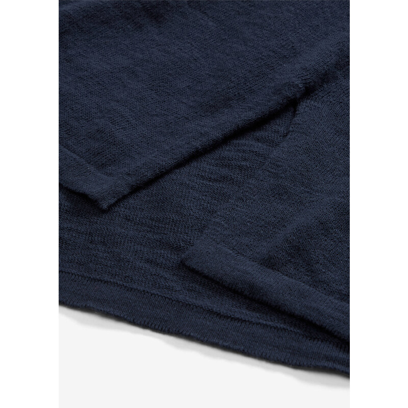 bonprix Bavlněný pletený kabátek, lehký materiál Modrá